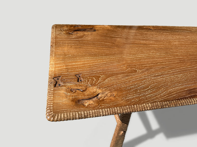 Mid Century Couture Hand Carved Dining Table or Console