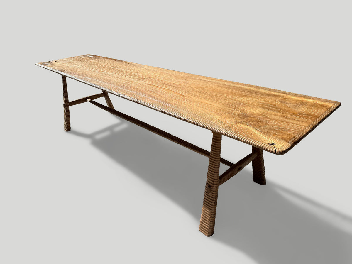 Mid Century Couture Hand Carved Dining Table or Console