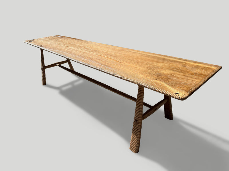Mid Century Couture Hand Carved Dining Table or Console