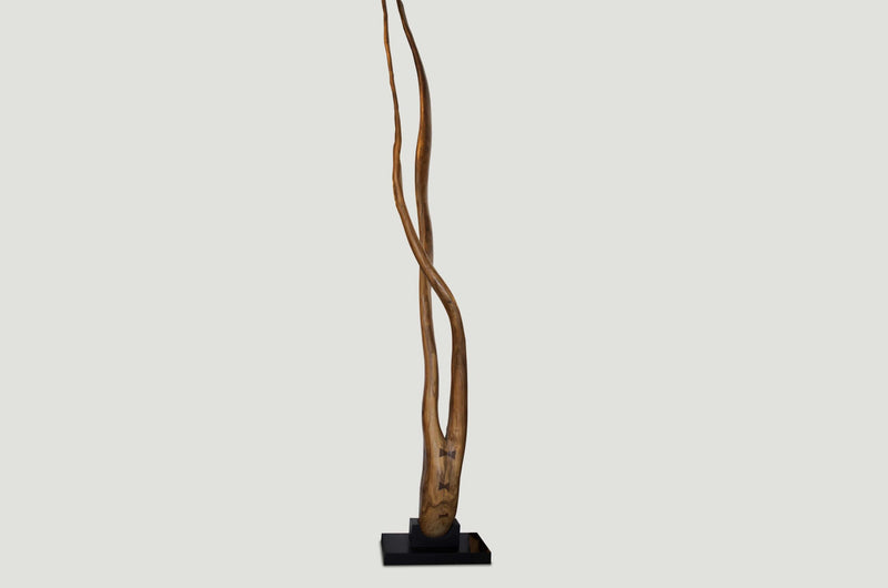 Girl Upside Down Suar Wood Sculpture