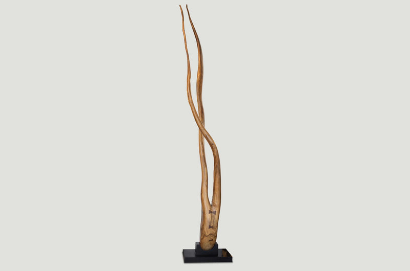 Girl Upside Down Suar Wood Sculpture