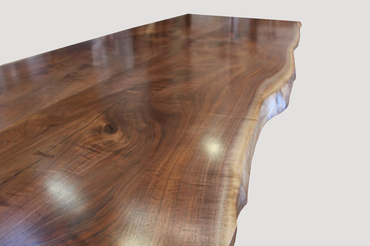 Walnut Dining Table With Bronze Base