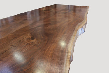 Walnut Dining Table With Bronze Base