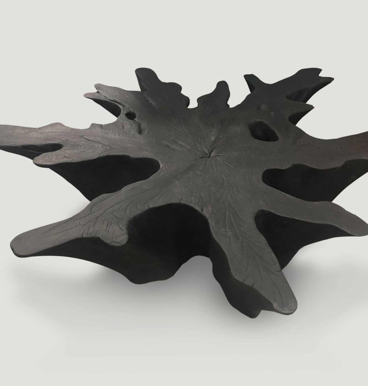 organic charred teak wood coffee table