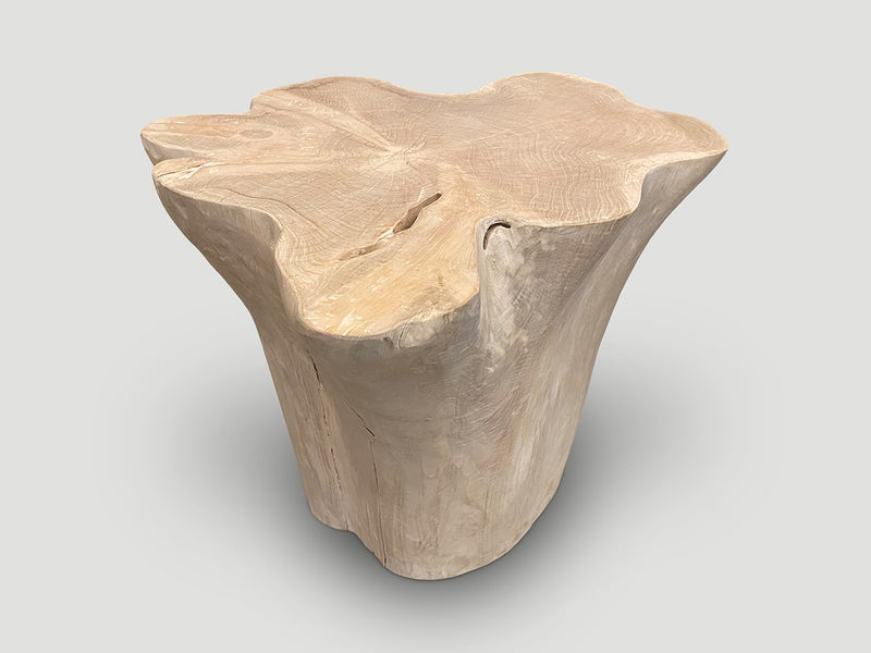 St. Barts Bleached Teak Side Table or Pedestal