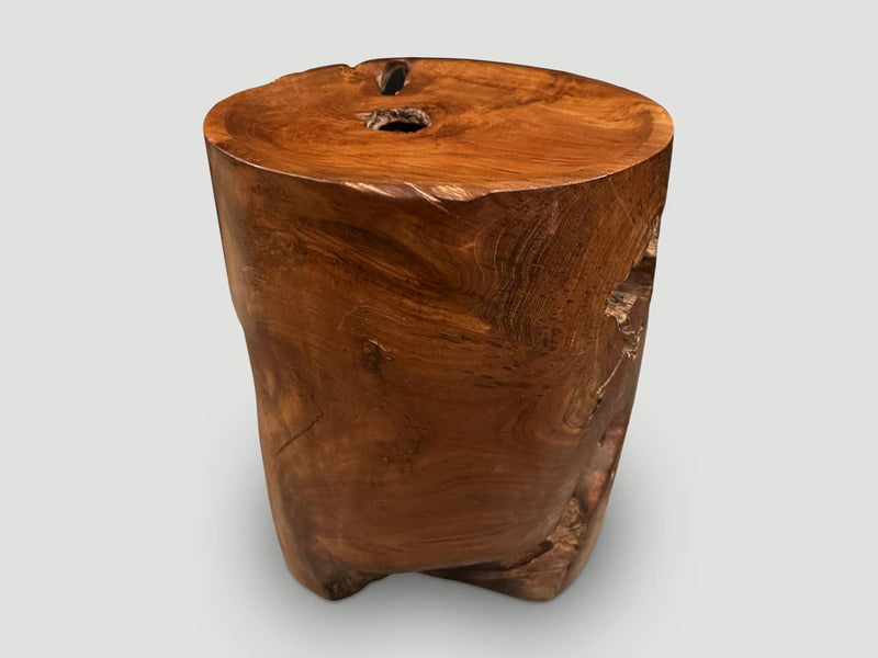Sculptural Teak Tray Side Table