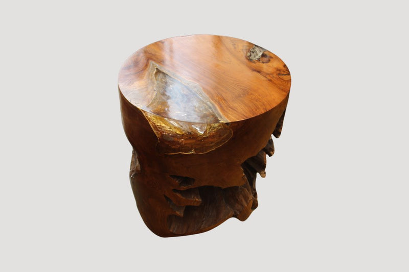 Organic Cracked Resin Side Table