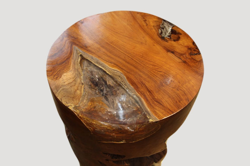 Organic Cracked Resin Side Table