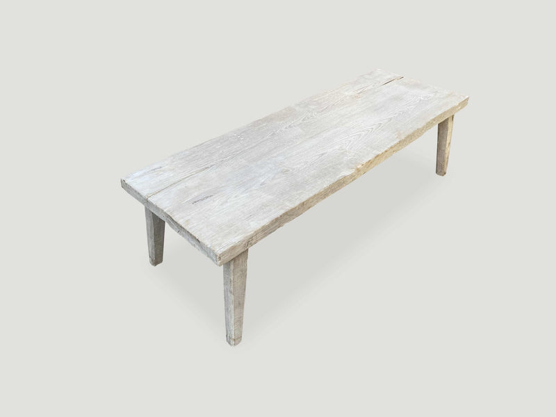 Bleached Teak Wood Bench or Coffee Table