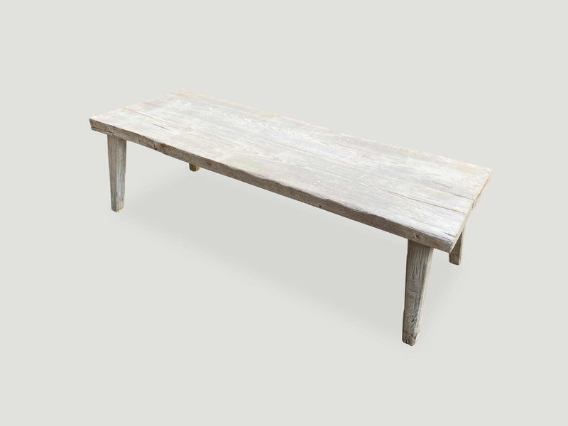 Bleached Teak Wood Bench or Coffee Table