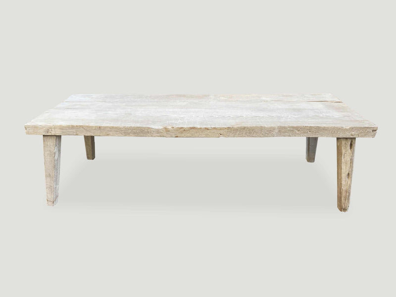 Bleached Teak Wood Bench or Coffee Table