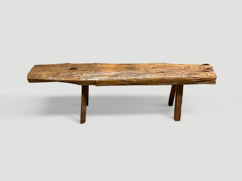 Antique Log Style Bench