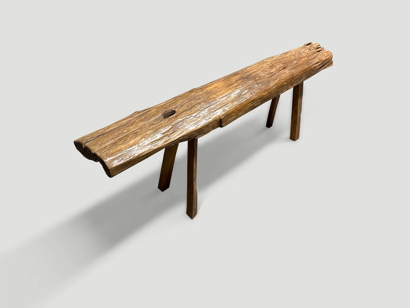 Antique Log Style Bench
