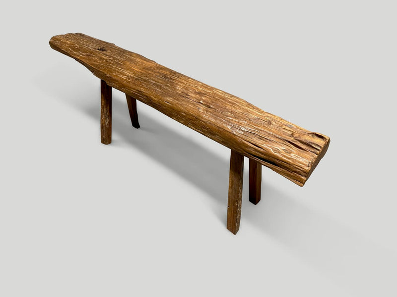 Antique Log Style Bench