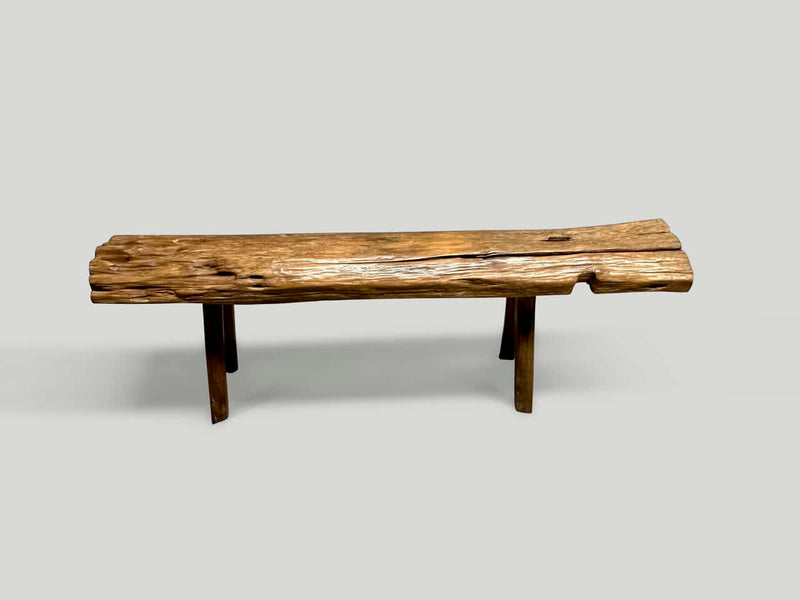Antique Log Style Bench