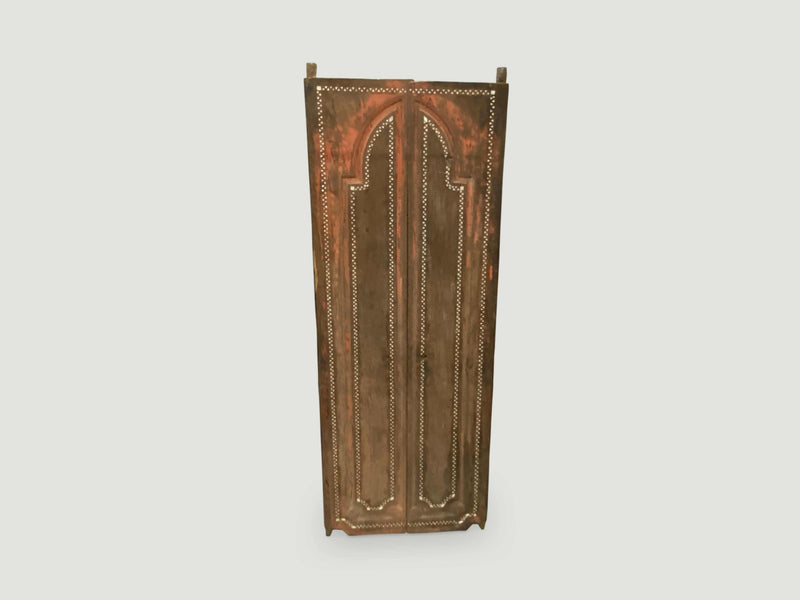 Antique Temple Door with Shell Inlay