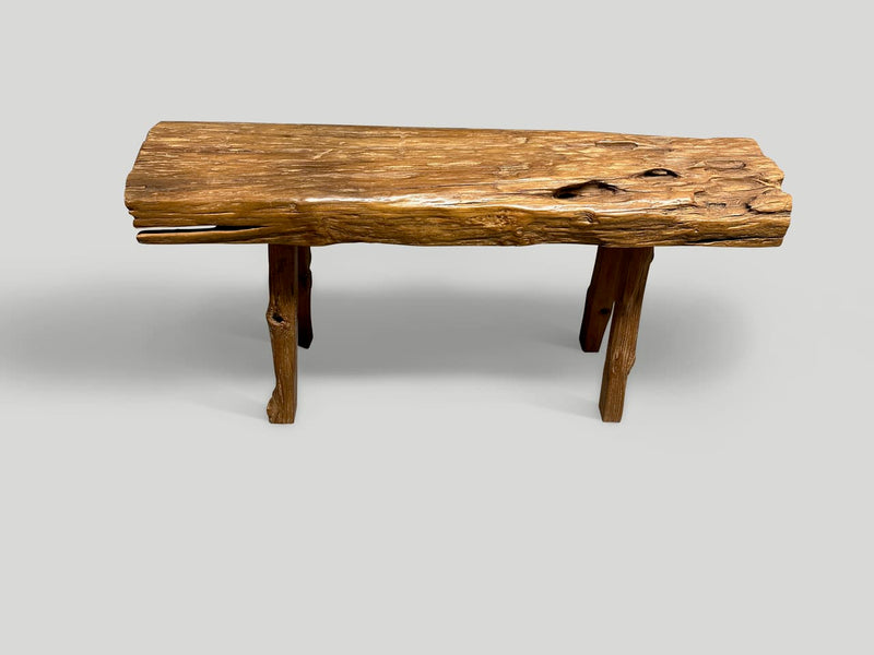 Antique Log Style Bench
