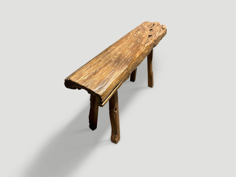 Antique Log Style Bench