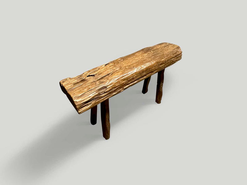 Antique Log Style Bench