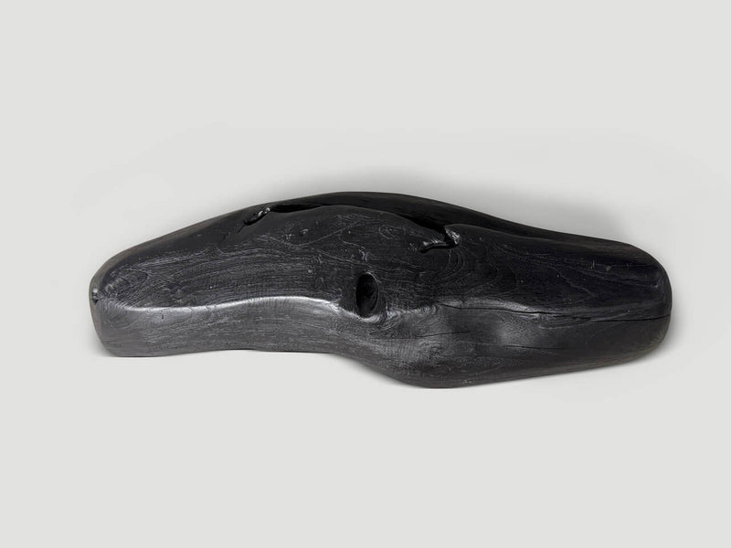 Sculptural Charred Teak Wood Vessel