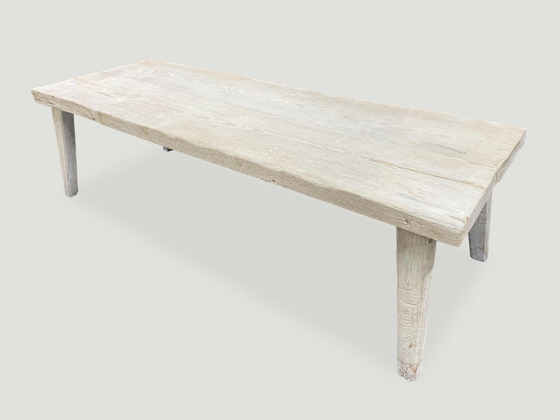 Bleached Teak Wood Bench or Coffee Table