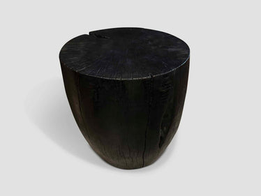 Polished Drum Shape Side Table