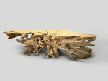 Monumental Bleached Teak Console Table