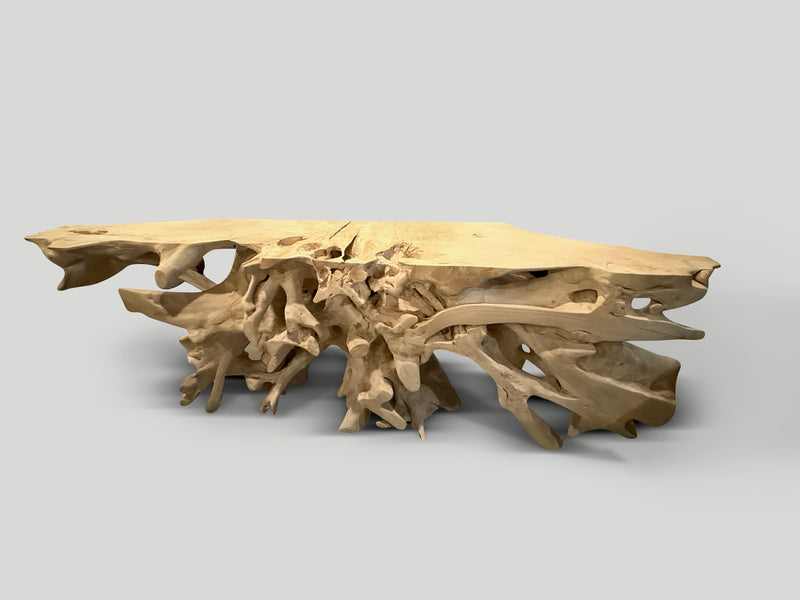 Monumental Bleached Teak Console Table
