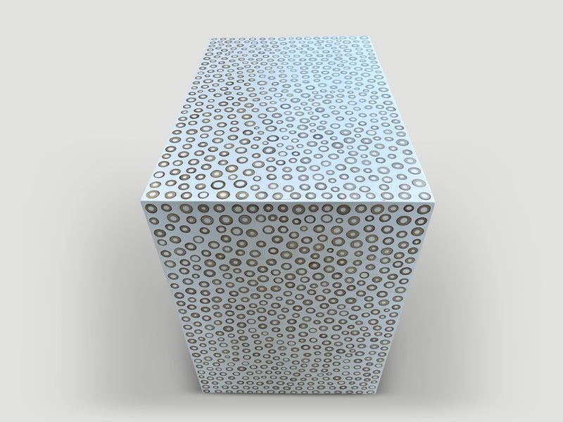Bamboo and White Resin Console or Desk