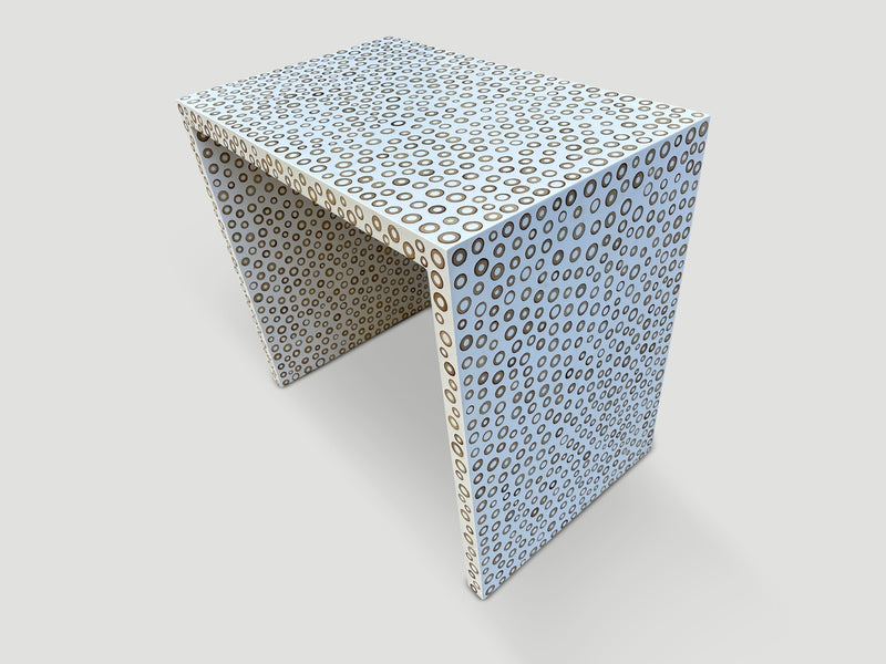 Bamboo and White Resin Console or Desk