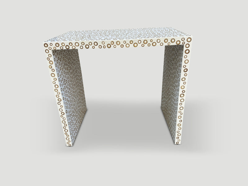 Bamboo and White Resin Console or Desk