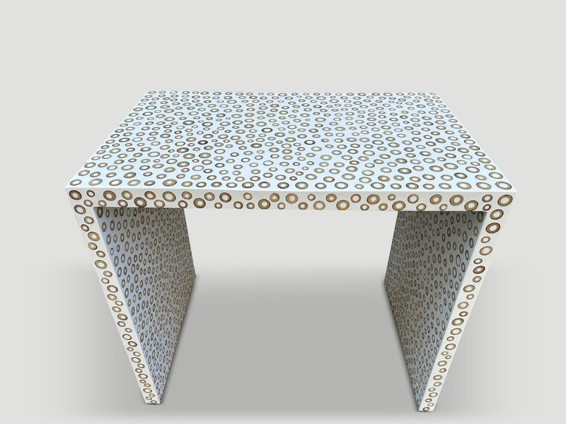 Bamboo and White Resin Console or Desk