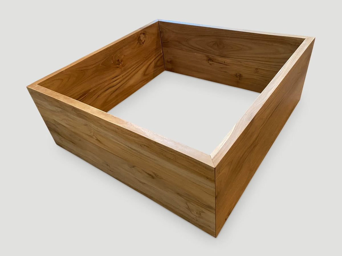 Impressive Square Natural Teak Coffee Table