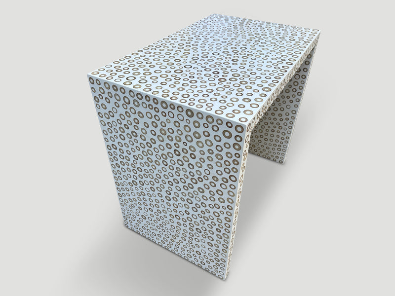 Bamboo and White Resin Console or Desk