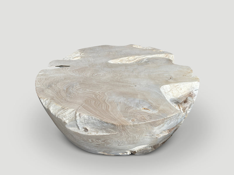 Organic Drum Shape Teak Wood Coffee Table