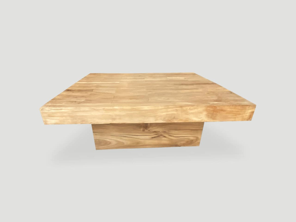 Impressive Square Natural Teak Coffee Table