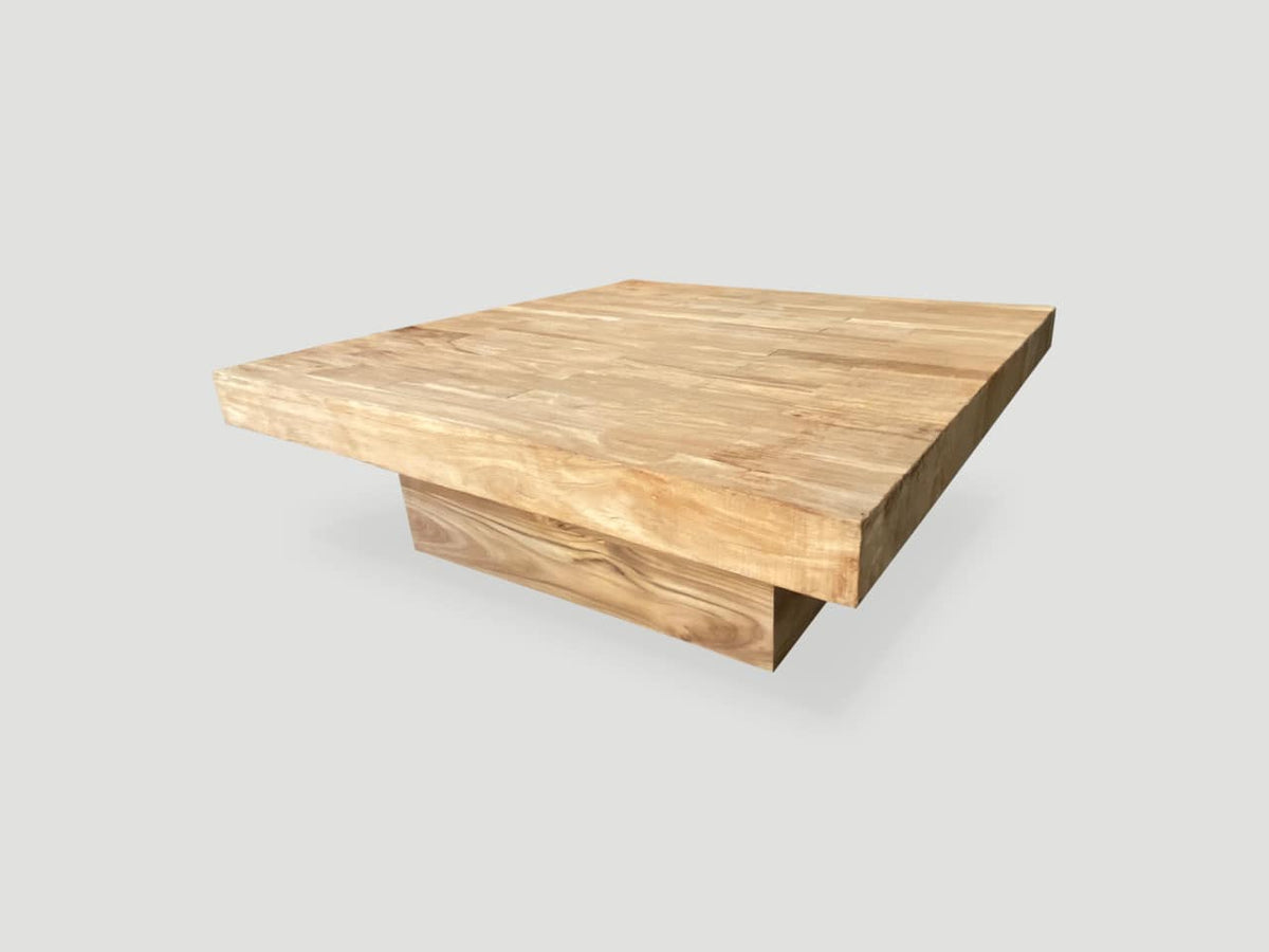 Impressive Square Natural Teak Coffee Table
