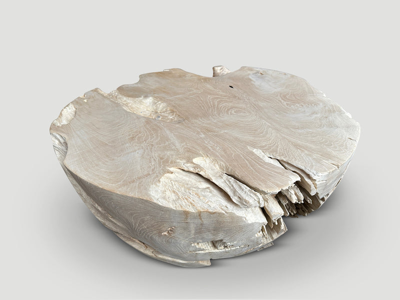 Organic Drum Shape Teak Wood Coffee Table