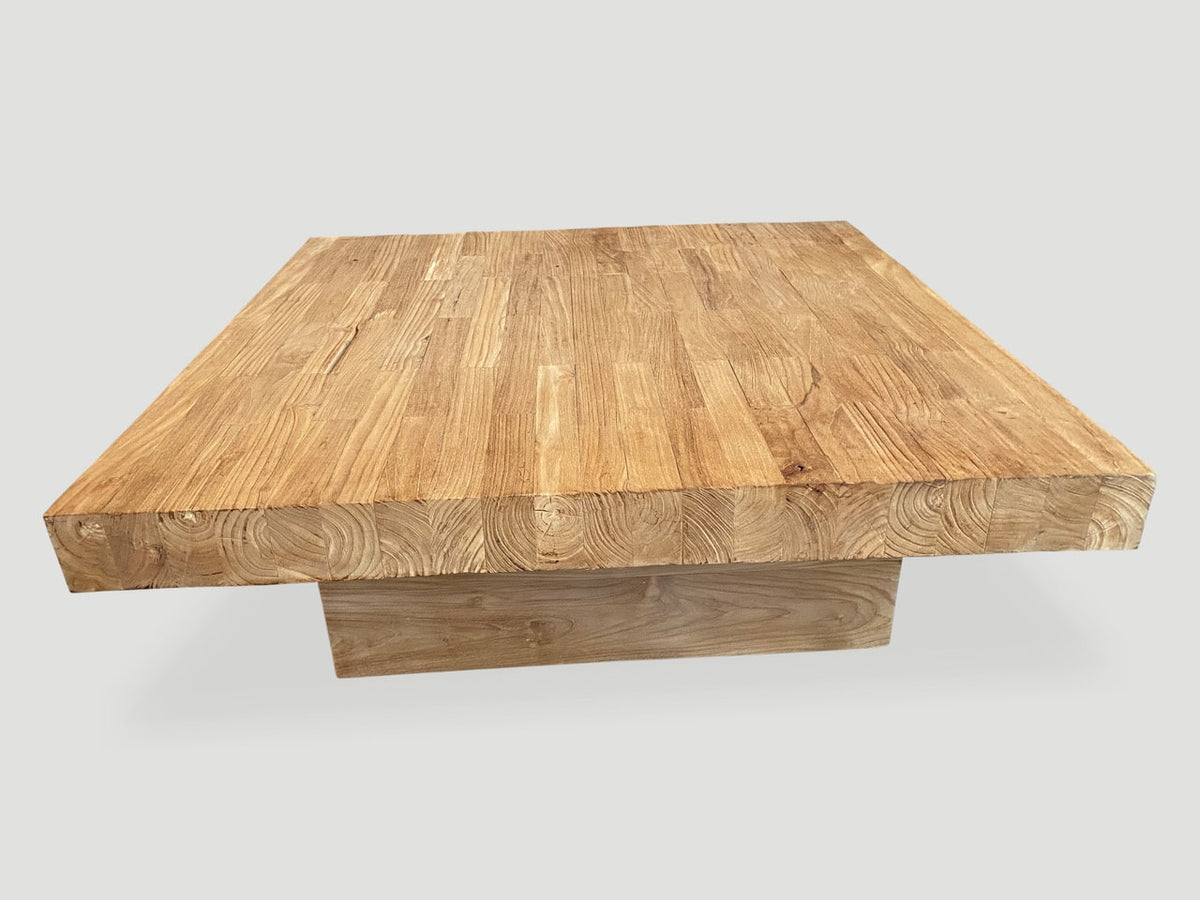 Impressive Square Natural Teak Coffee Table