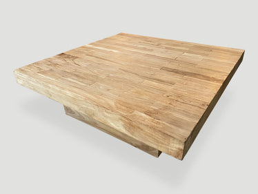 Impressive Square Natural Teak Coffee Table