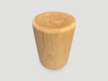Bleached Teak Side Table or Stool