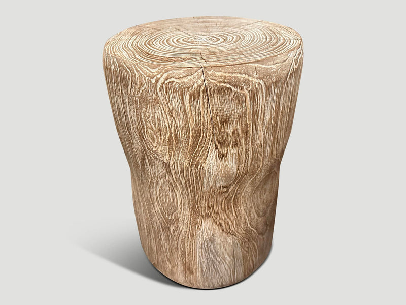 Hand Carved Teak Side Table or Stool