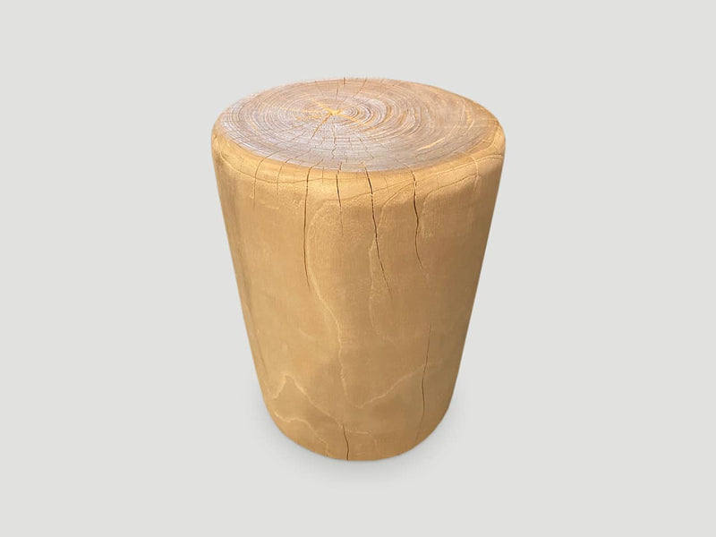 Bleached Teak Side Table or Stool