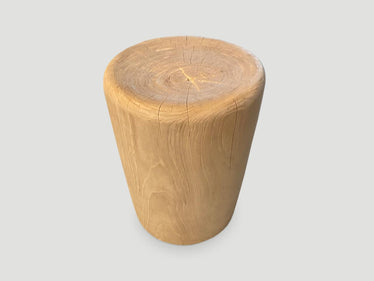 Bleached Teak Side Table or Stool