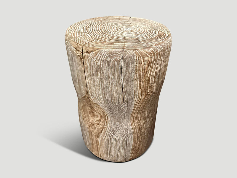 Hand Carved Teak Side Table or Stool