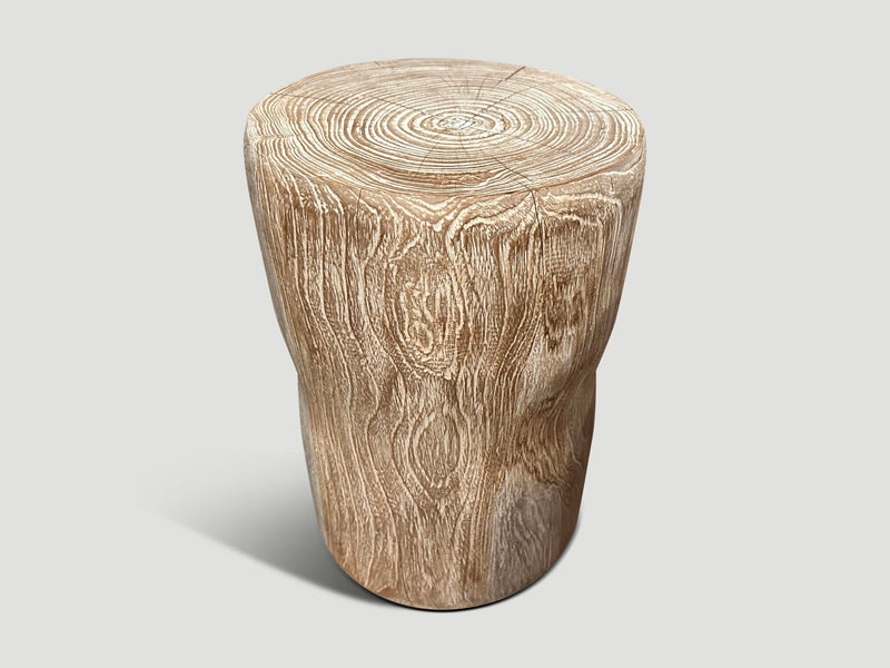 Hand Carved Teak Side Table or Stool