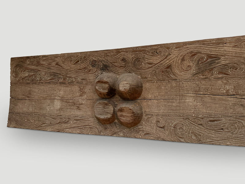 Ancient Hand Carved Batak Panel or Console Table