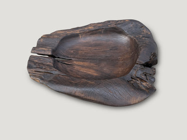 Over Sized Charred Sculptural Teak Vessel