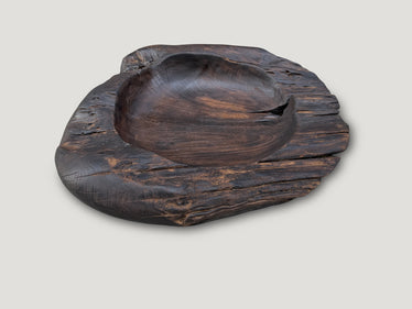 Over Sized Charred Sculptural Teak Vessel