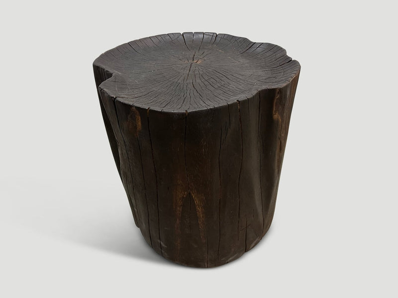 Charred Teak Tray Side Table